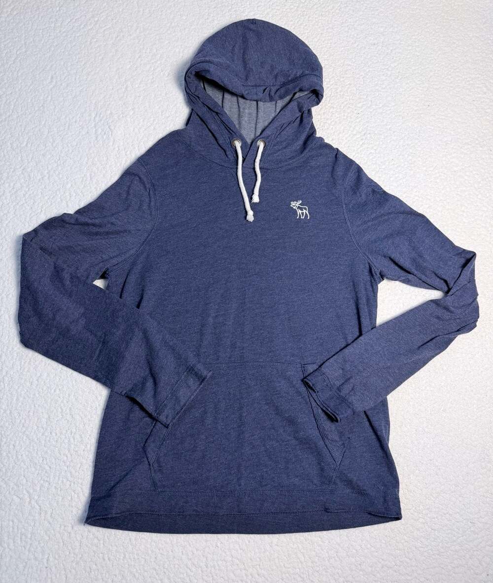 Abercrombie & Fitch Blue Muscle Fit Lightweight Hoodie Size M